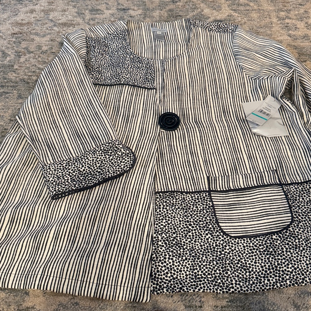 Multiples Monochrome Striped Jacket